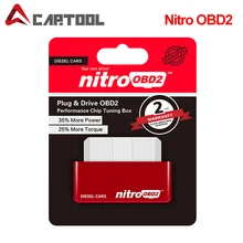 NitroOBD2-caja de conexión de Chip de ajuste y accionamiento OBD2, herramienta de escaneo de 200km