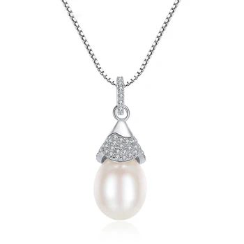 

MetJakt S925 Sterling Silver Micro-Inlaid 3A Zircon Freshwater Pearl Simple All-match Women's Necklace