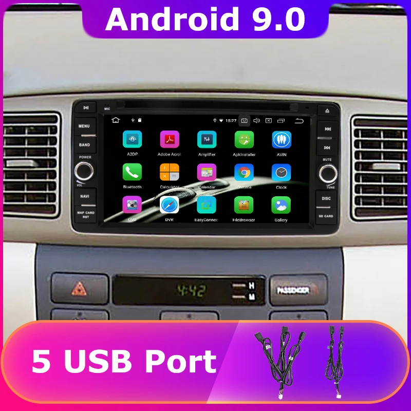 5 USB порт PX6/Восьмиядерный Android 9,0 автомобильный DVD для Toyota Kluger Allion Celica Yaris 2009 Alphard Land Cruiser 100 4500 Автомагнитола