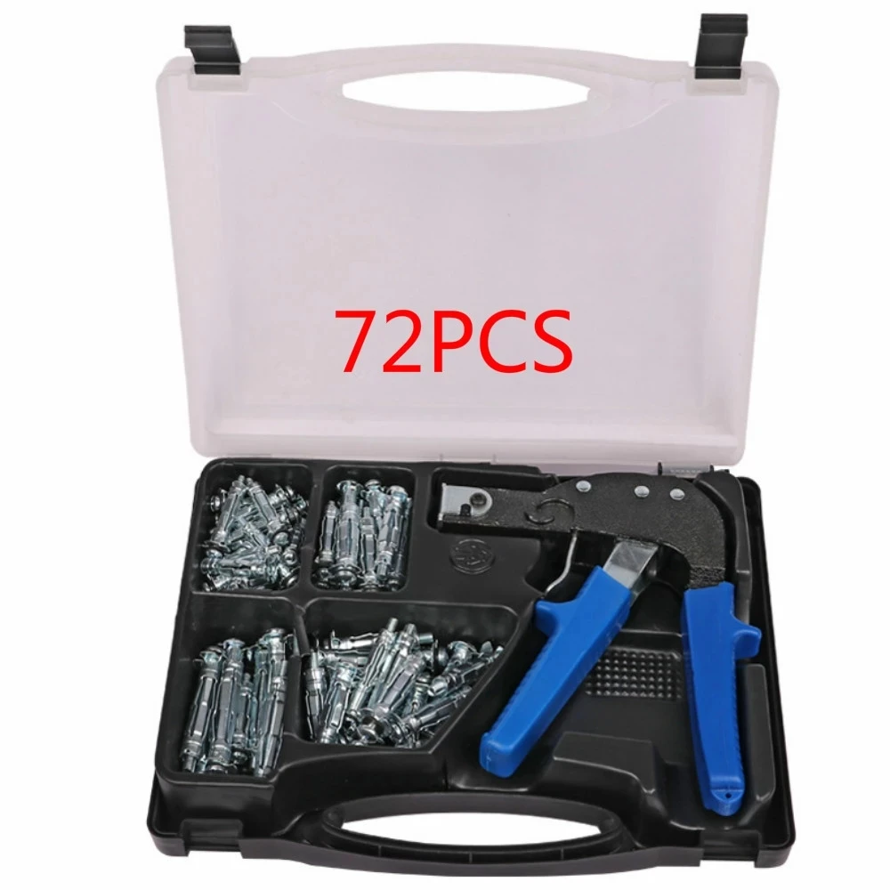 42PCS Hollow Wall Anchors Metal Cavity Plasterboard Plug Fixing Screw Riveter Nail Hand Tools Heavy Expansion Bolt Set |