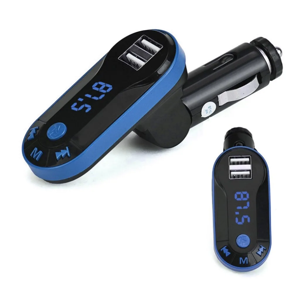Горячая FM передатчик MP3 плеер Handsfree автомобильный комплект USB TF SD удаленный двойной USB порт подавление шума