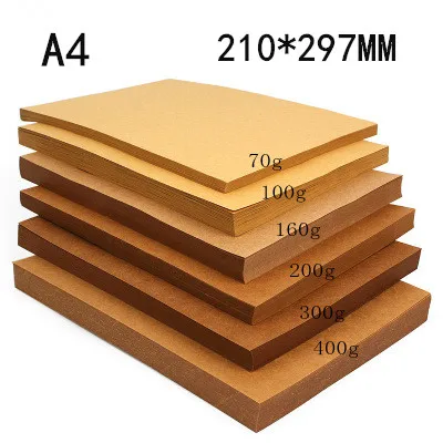 70-200gsm 10/20/50pcs High Quality A4 Brown Kraft Paper DIY Handmake Card Making Craft Thick Paperboard Cardboard | Дом и сад