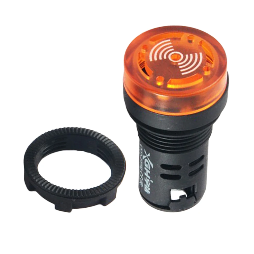 1PC AD16-22SM 220V 22mm Flash Signal Light Red LED Active Buzzer Beep Alarm Indicator Yellow Panel Mount Universal