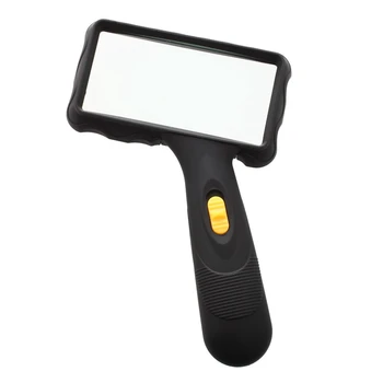 

EASY-Portable 2-LED Rectangular Oblique-handle Magnifier Magnifying Glass Lens Color Black