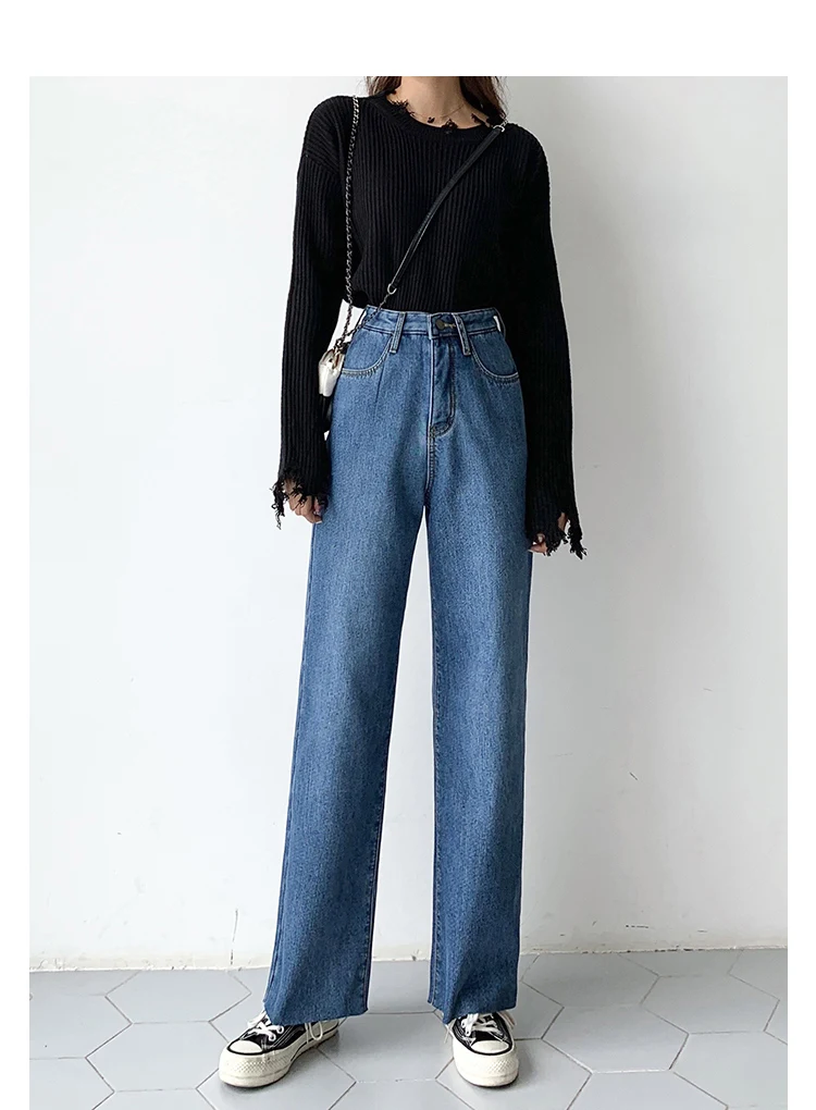 Женские Зимние флисовые джинсы, модные теплые плотные джинсовые Широкие штаны, свободные брюки с высокой талией, уличные штаны P9262