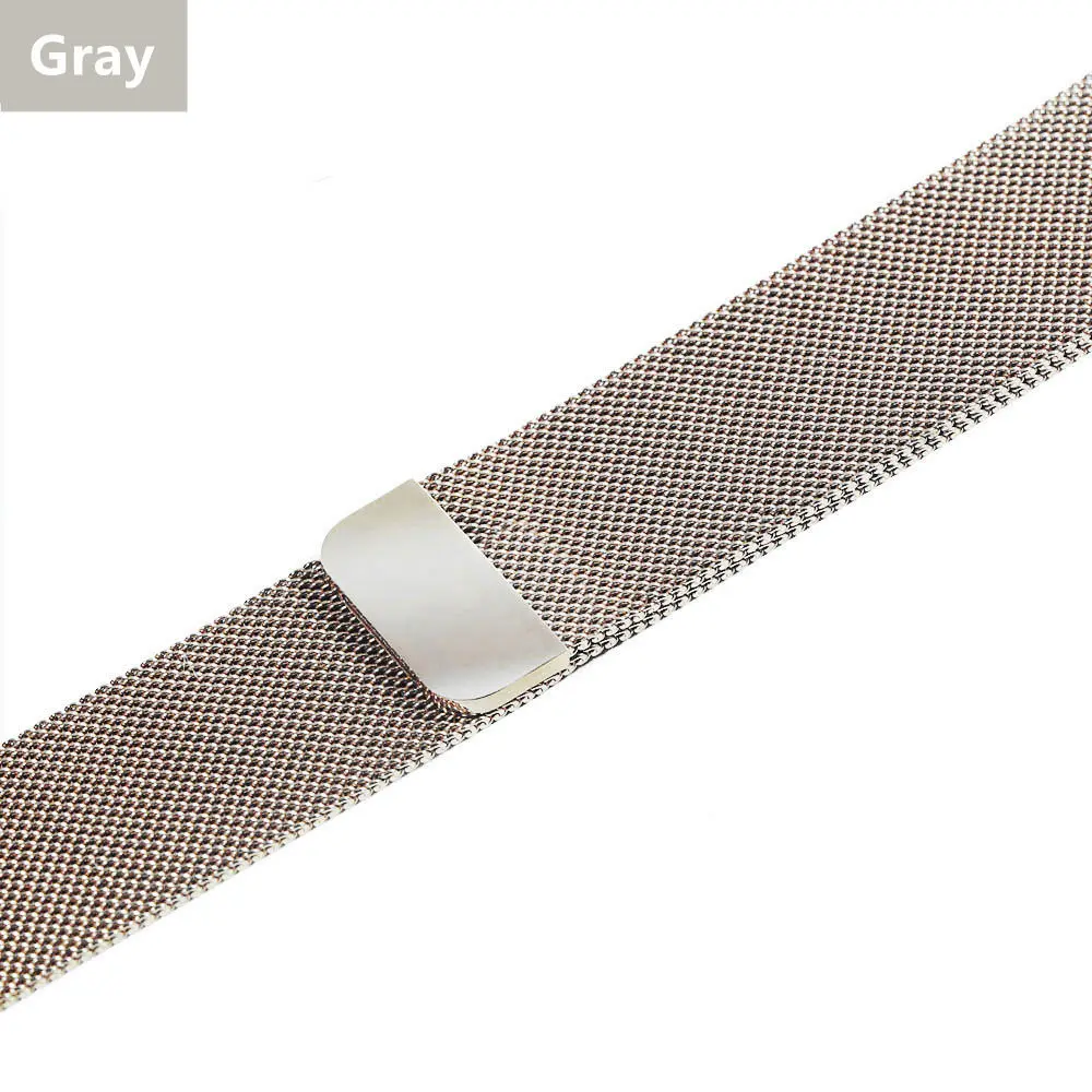 gray Хохлатый ремешок apple watch band Milanese Loop apple watch 4 3 band iwatch band 42 мм 38 мм correa 44 мм/40 мм pulseira bracelet - Цвет ремешка: gray