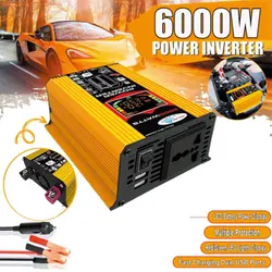 Inversor de potencia para coche, convertidor con pantalla inteligente de 500W, 12V a 220V/110V, adaptador Dual USB, transformador de voltaje de onda sinusoidal modificada