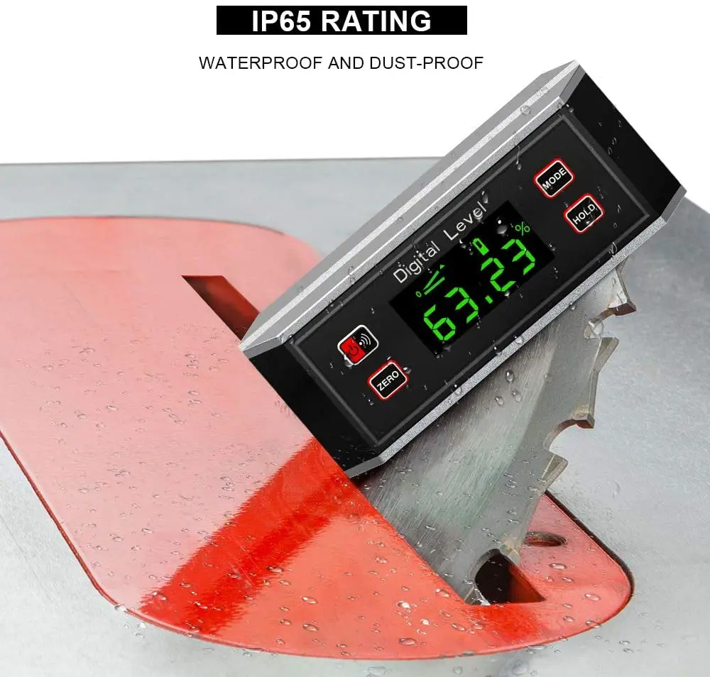 Waterproof Digital Protractor Precision Inclinometer V Groove 0 360 Degree Angle Finder Meter Angle Box