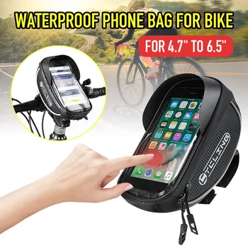 

Cycling Bicycle Bike Head Tube Handlebar Cell Mobile Phone Bag Case Holder Screen Phone Mount Bags Case For 6.5in