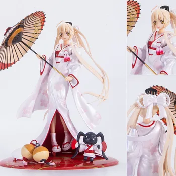 

23cm Anime white kimono Umbrella Yosuga no Sora Kasugano Sora Girls PVC Action Figure Model Doll Toys T30