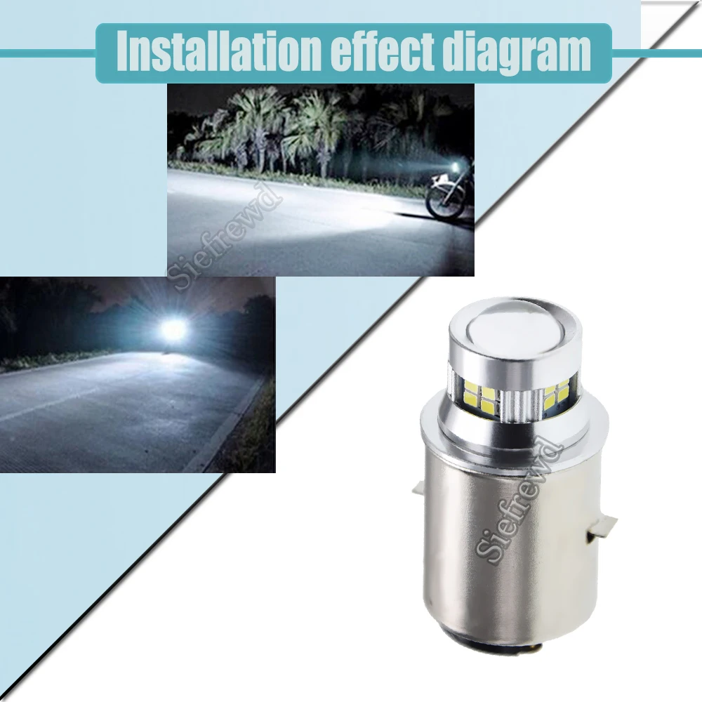 6V/12V DC BA20D H6 S1 LED Motorcycle Headlight Motorcycle Led Lights Led Motorcycle Lights Led Lights Motorcycle Driving Lights Bike Light 20SMD Hi/Lo Beam White 6000K Motorcycle Scooter Moped ATV UTV Headlamp 1Pcs