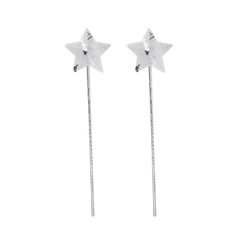 

2x Sequined Star Shape Fairy Wand Angle Costume Wand Party Hand Props Cosplay Game Photo Props
