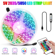 

LED Strip Light USB Bluetooth RGB 5050 2835 5V Flexible Lamp Tape Ribbon TV Desktop Screen BackLight Diode Night Fairy Light