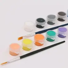 12 цветов акриловая пигментная краска кисть Набор DIY Искусство ремесло инструмент для рисования