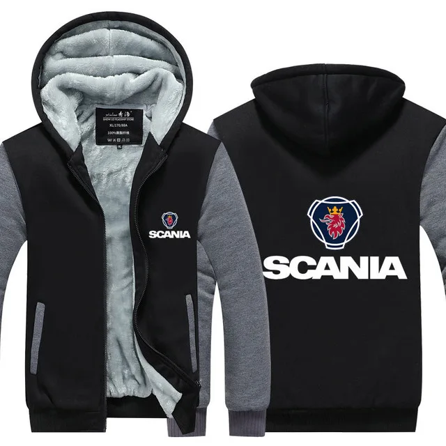 Зимняя Толстая куртка с капюшоном толстовка на молнии Толстовка Scania стильная повседневная утепленная куртка на молнии S-5XL a - Цвет: 4