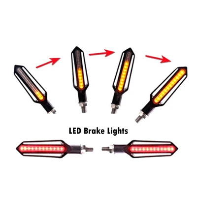 Brake Light Светодиодный последовательный сигнал поворота красная Тормозная лампа Белый DRL индикаторы мигалки мерцающий светильник водонепроницаемый светильник ing Bike - Цвет: Brake Light