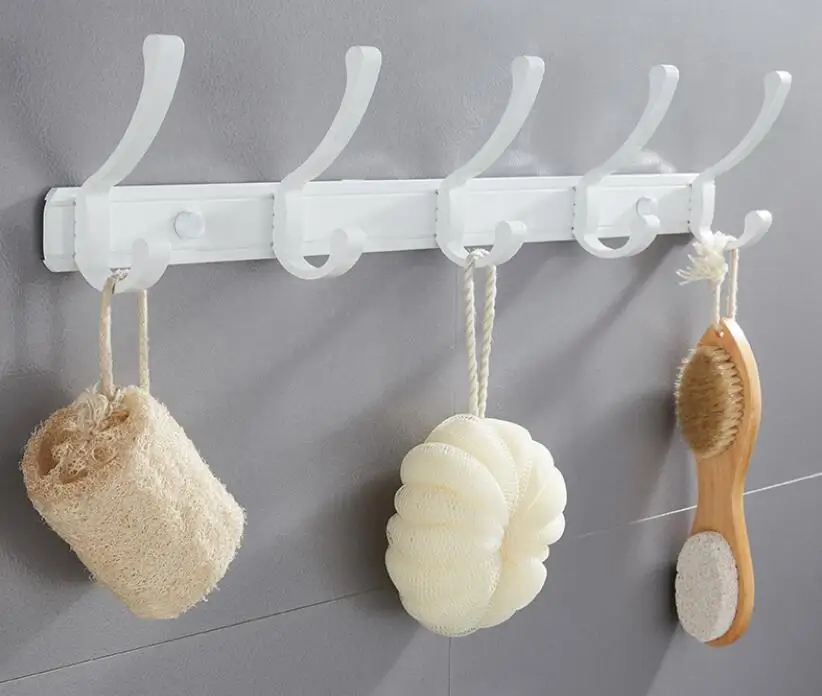 Vidric White bathroom robe hooks,Aluminum Alloy coat racks,clothes hooks bathroom hardware accessories kitchen hangers