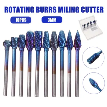 

10pcs/lot Electric Rotary File Head Tungsten Carbide Rotary Burrs 3mm Rob Head DIY Milling Cutter Tungsten Carbide Burr Dremel