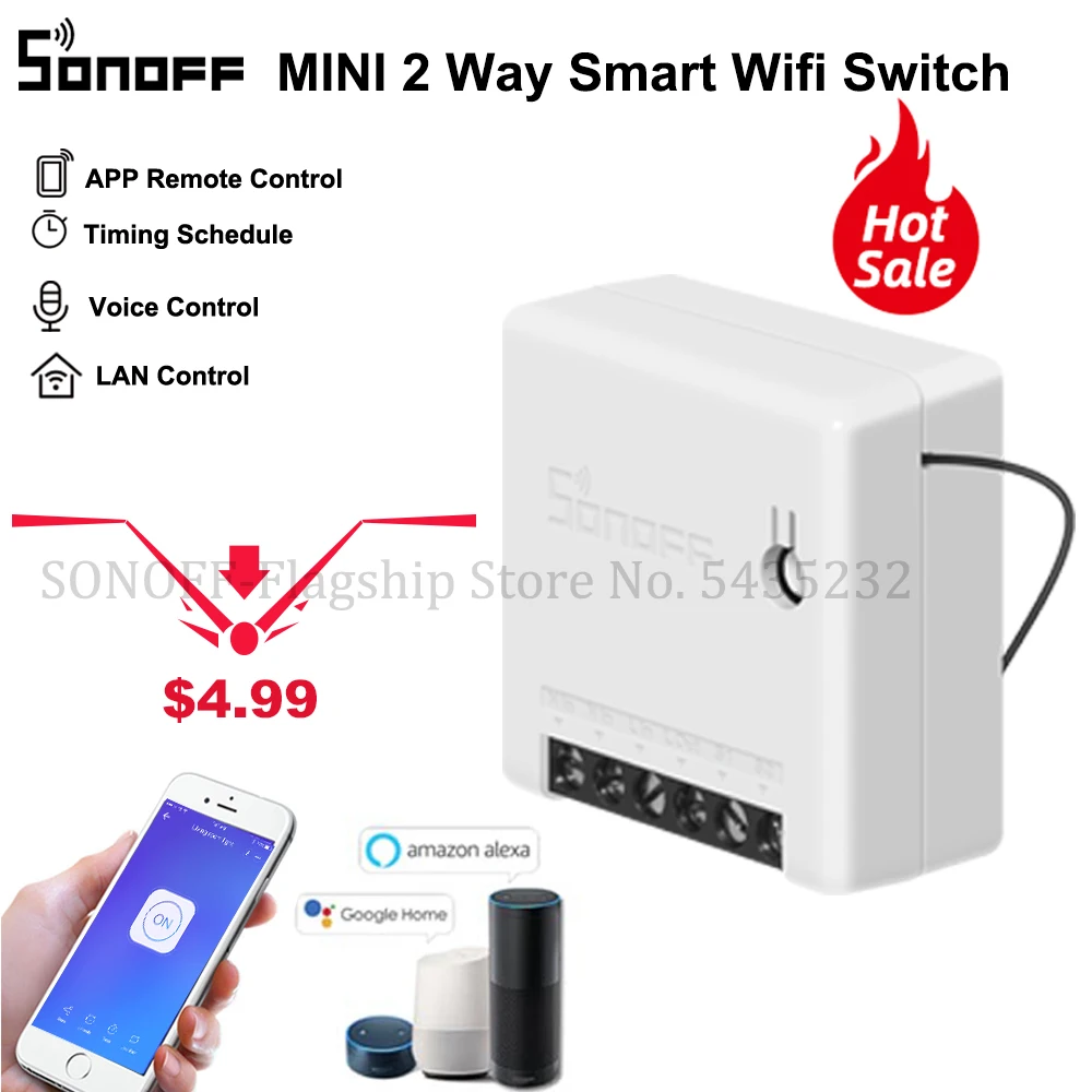 Умный мини переключатель Itead SONOFF с поддержкой Wi Fi|Смарт-гаджеты| |