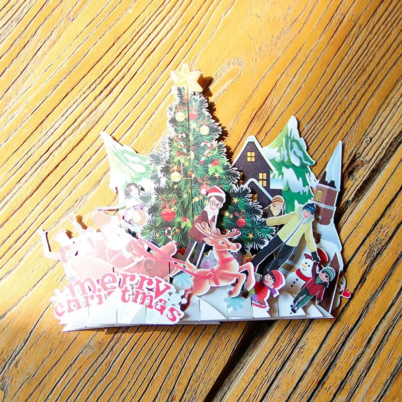  Merry Christmas Folding 3D Pop-Up Unique Holiday Invitation Card for Greeting Card Send a friend or - 4.00025E+12