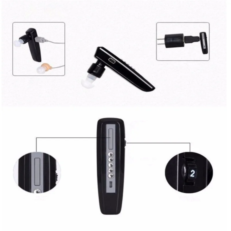 Перезаряжаемые слуховой аппарат Bluetooth Усилители звука Беспроводной наушники