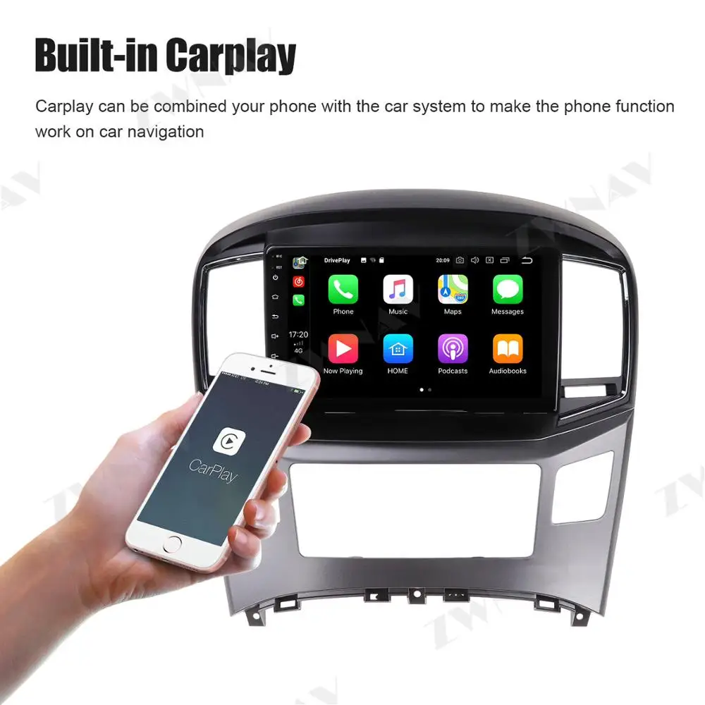 10.1" Android 9 8 Core 4+64GB With IPS DSP Car No DVD Player For Hyundai H1 GPS Navigation Radio