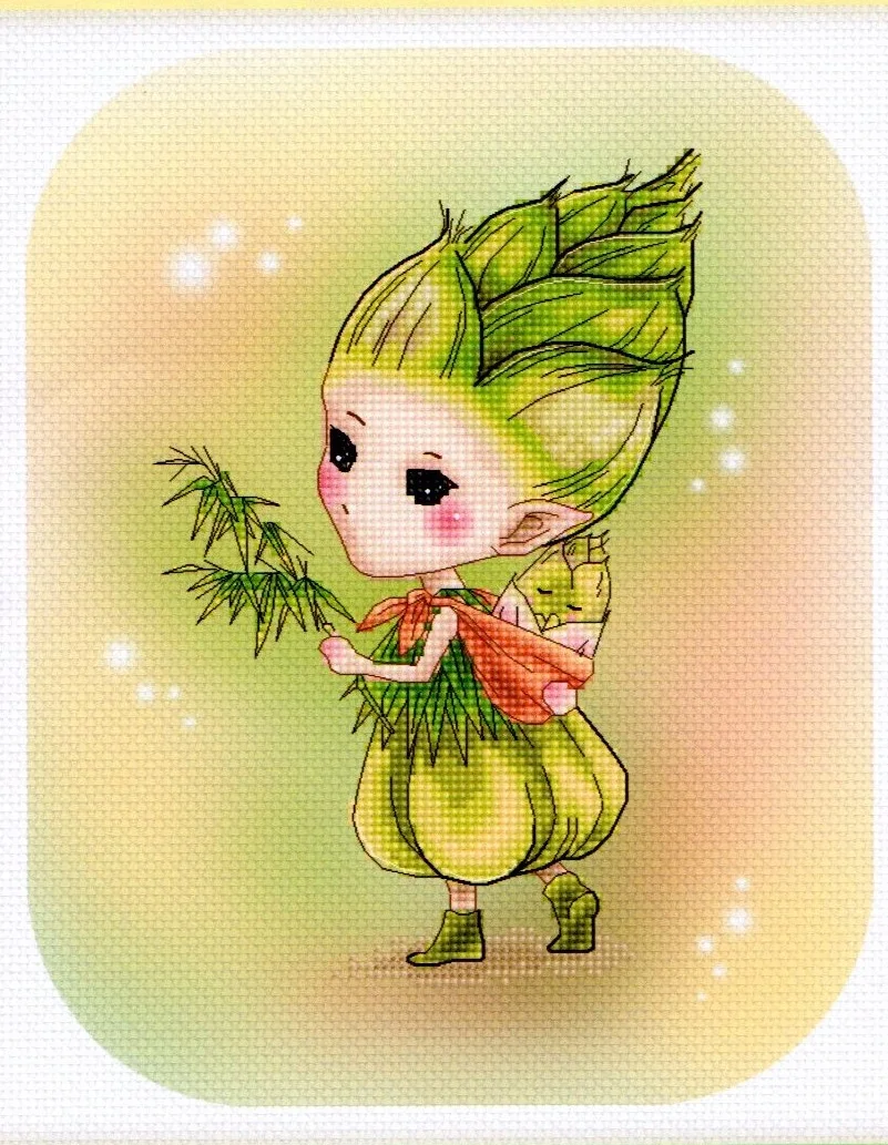 

tt Mouse avatar Counted Cross Stitch Kit Cross stitch RS cotton with cross stitch Phonograph Bamboo Sprite