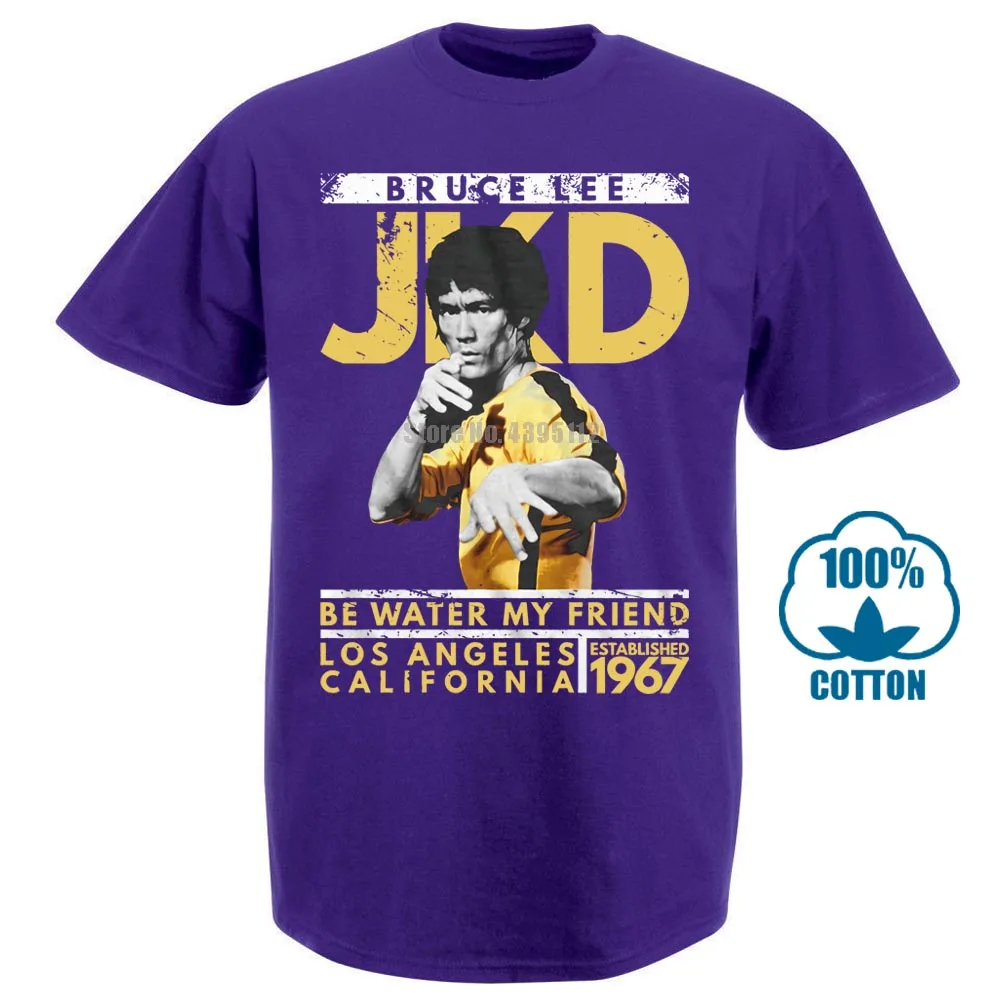 Брюс Ли Мужская Новая футболка "Jay Kay Dee" Черная вереск в размерах Sm 4Xl 011016 - Цвет: Фиолетовый