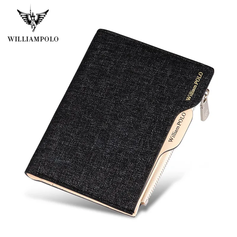 Мужские кожаные кошельки WILLIAMPOLO тонкий мужской кошелек с отделением для карт