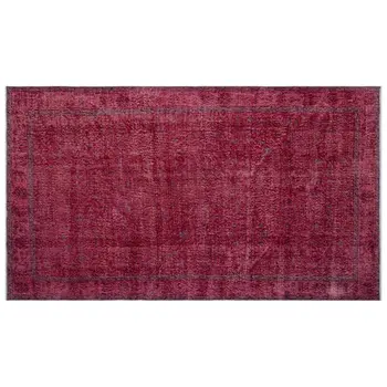 

Handmade Red Vintage Overdyed Turkish Area Rug 165x288 Cm-5'5''X9'5''