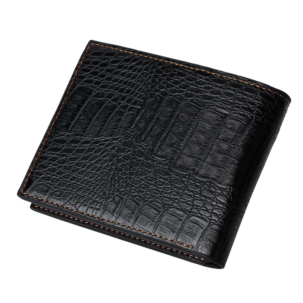Классический кожаный бумажник с узором в стиле ретро для, модный мужской однотонный длинный кожаный Ретро винтажный стильный кошелек с отделением для карт