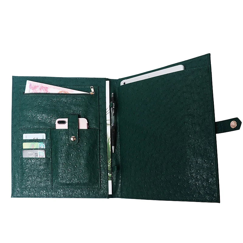 Ostrich Green Модная А4 Большая вместительная Мужская Сумка для документов, мужской деловой портфель, папка для документов, дизайнерская сумка для документов с рисунком страуса - Цвет: Ostrich Green