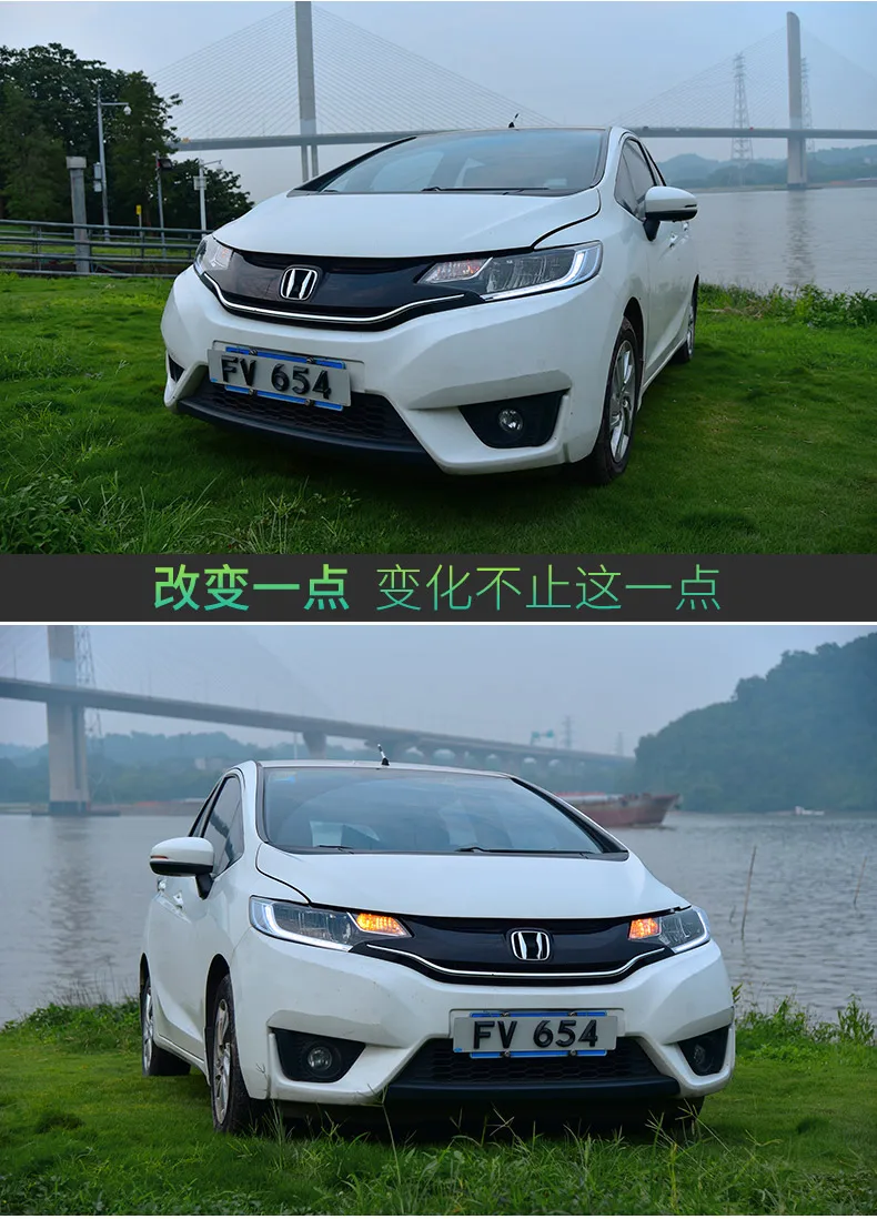 BeingWins Автомобиль Стайлинг для Honda Fit- фары в сборе переоборудование RS GK5 светодиодные фары в сборе