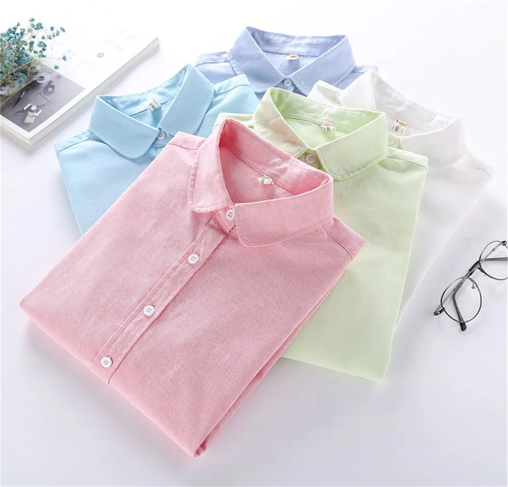White Cotton Women Blouse 2020 Spring Casual Long Sleeved Shirt Woman Office Plus Size Shirts Blusas Feminine Blouses (6)