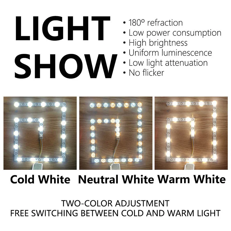 Description Picture 3 of item20W LED Panel Lights SMD Module Lamp Energy Saving AC220V Square Ceiling Lamp Board Replace Light Source Convenient Installation