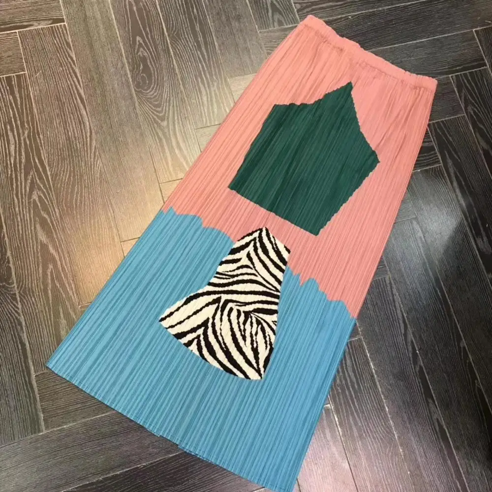 Горячая Miyake fold модная юбка с принтом