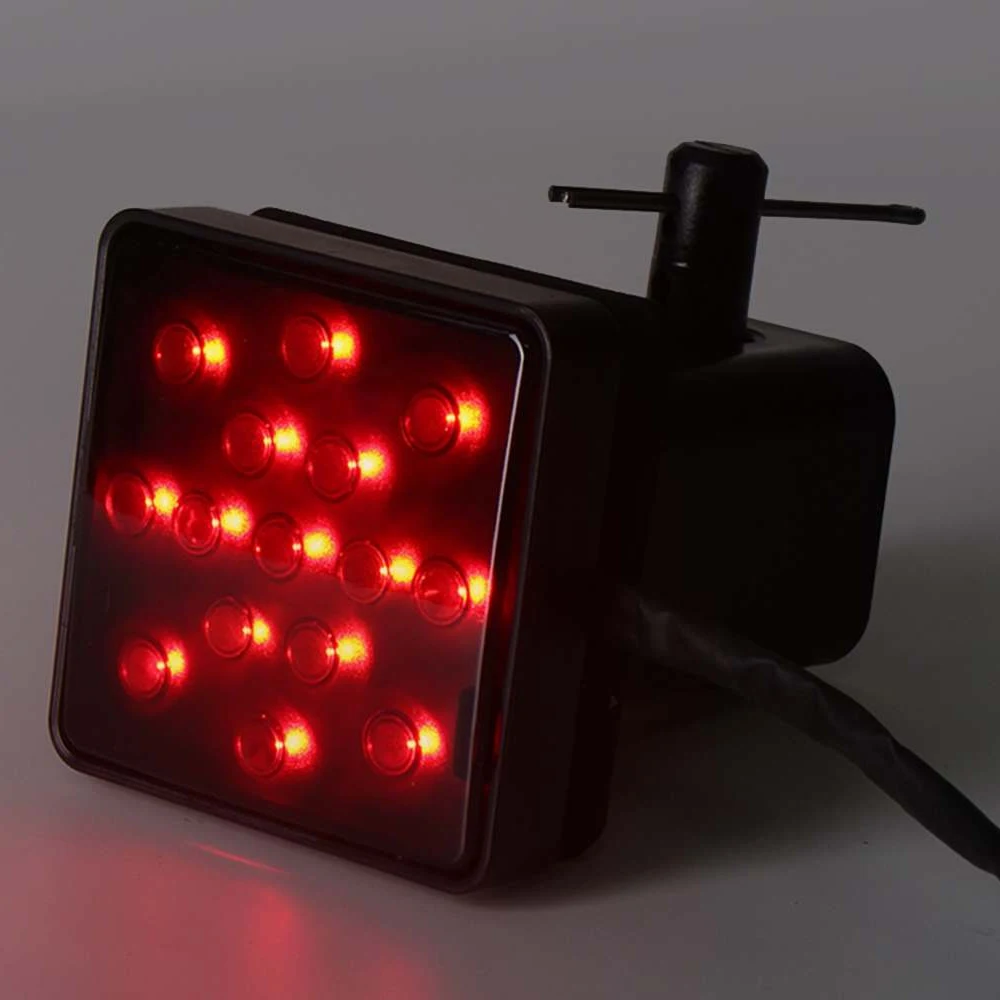 Грузовик Прицеп Сцепка Крышка с 15LED тормозной светильник Fit " приемник Прицеп Сцепка приемник крышка трубка Буксировка с Стоп задний светильник