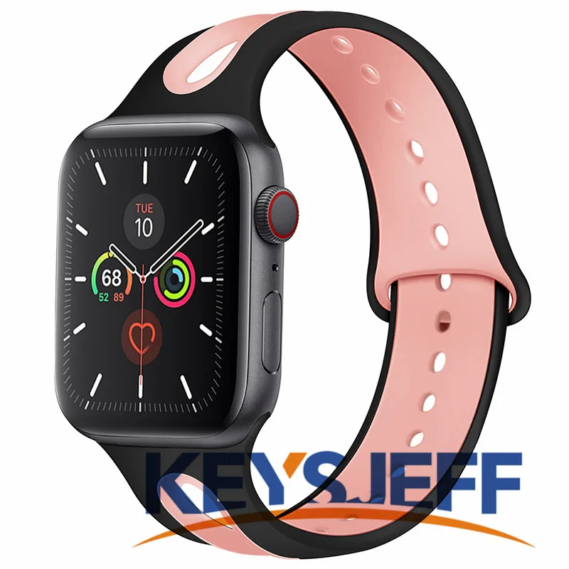 Ремешок силиконовый для Apple Watch Band 42 мм 38 44 40 сменный Браслет SE/6/5/4/3/2/ 81003|Ремешки