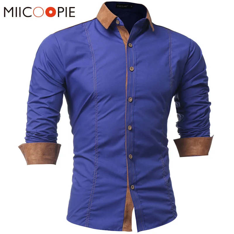 Рубашки мужские платья с длинным рукавом бархатные Лоскутные однотонные мужские корейский специальный пошив Camisa Social бизнес тонкая рубашка уличная