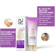 Бессульфатный блонд отбеленные меняющие волосы Серебряный Цвет Модный Фиолетовый шампунь удаляет желтый и brassy тонизирующий шампунь