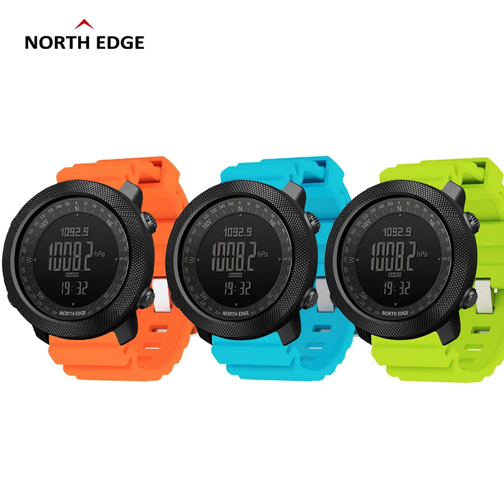 Подарок мужские цифровые часы NORTH EDGE Компас для плавания альтиметр барометр