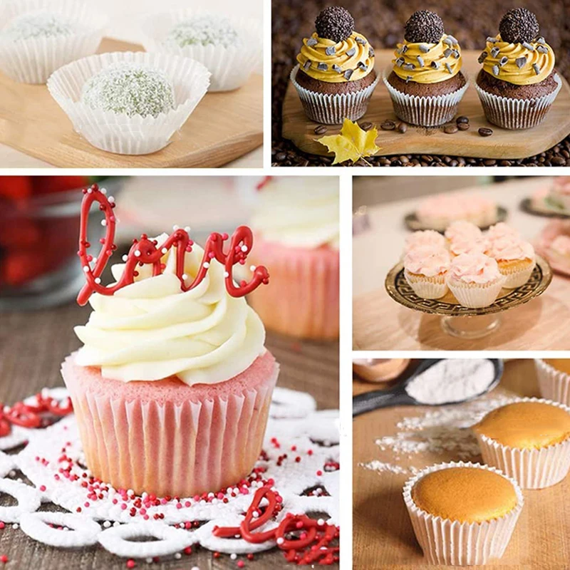 Description Picture 4 of item100Pcs Pure White Cupcake Liners Food Grade Paper Cup Muffin Cases Cake Baking Egg Tarts Tray Cake Mold Pastry Decorating Tools