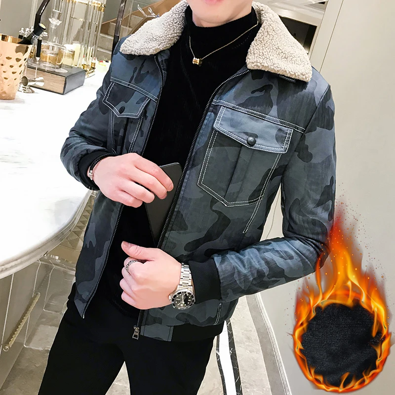 Popular Faux Fur Coat Men Men Add Woolen Leather Wash Leather PU Leather Men Motorcycle Leather Coat