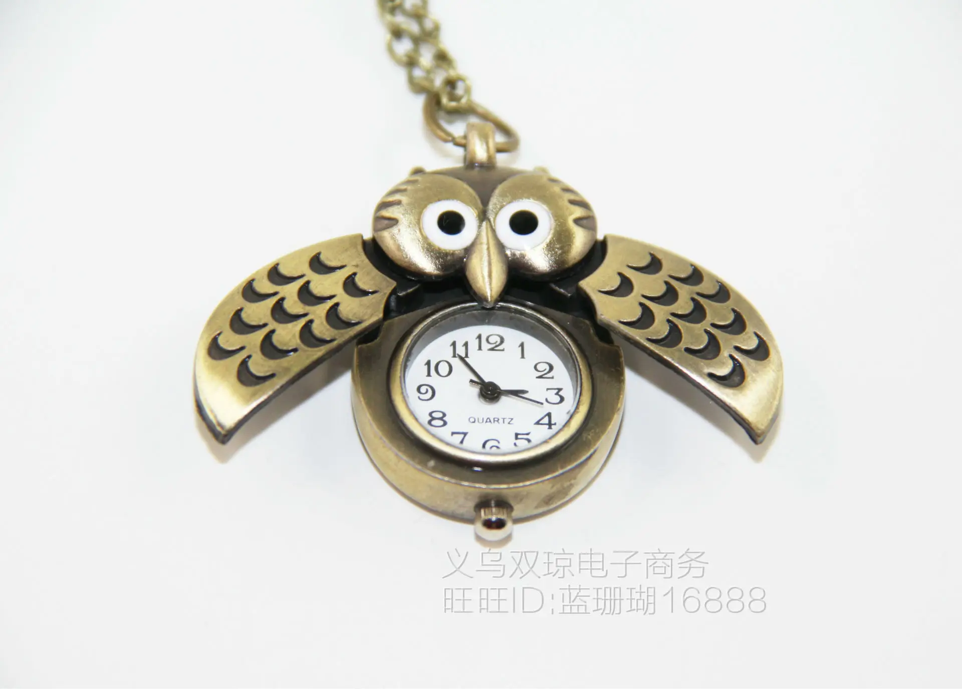 

Hot Selling Cute Wings Owl Vintage Pocket Watch Necklace Table Bronze Pocket Watch Vintage Sweater Chain Table