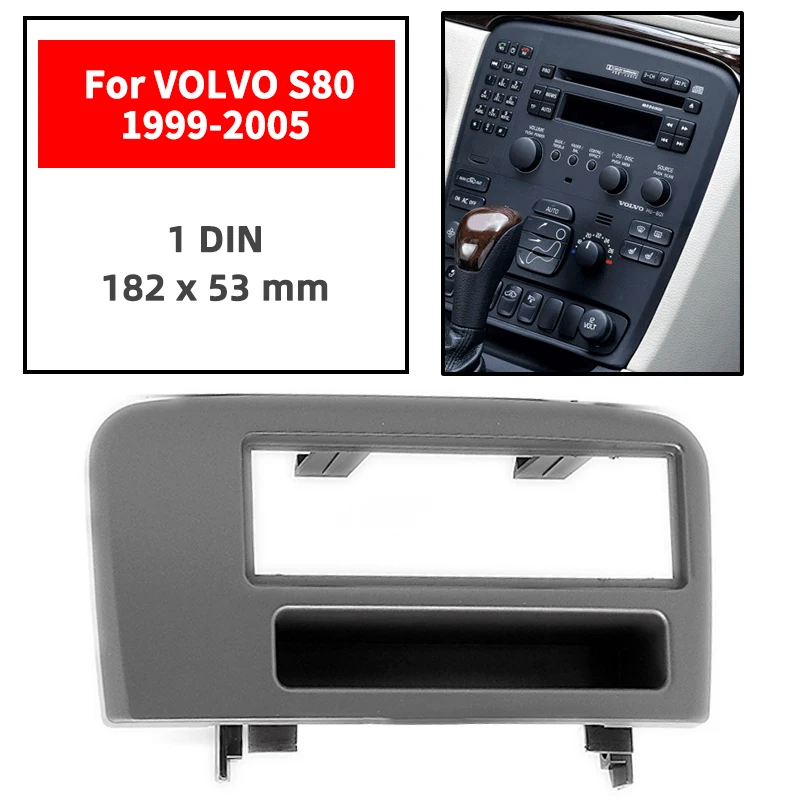 Автомобильная Радио Рамка для приборной доски для VOLVO S80 1999-2005 тире серая Лицевая панель стерео аудио рамка тире крепление DVD плеер комплект Авто
