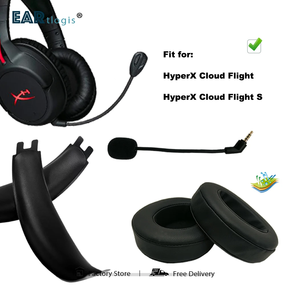 Substituição de Veludo para Travesseiro Hyperx Cloud Almofadas para Fones de Ouvido s Modelos de Voo com Microfone e Tiara Peças de