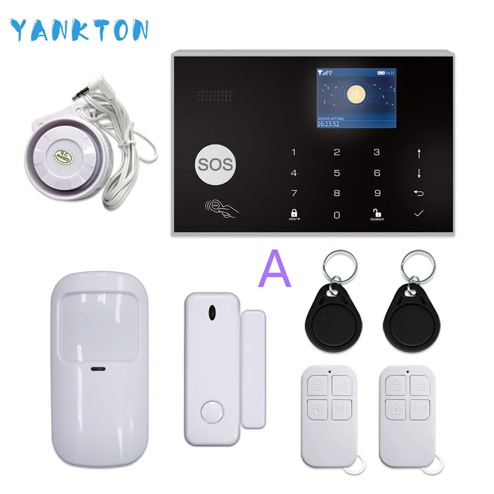 YK-002-GSM-G30-A Специальная wifi GSM Tuya домашняя охранная сигнализация 433 МГц Частота Беспроводная сигнализация комплект приложение дистанционное управление - Цвет: YK-002-GSM-G30-A