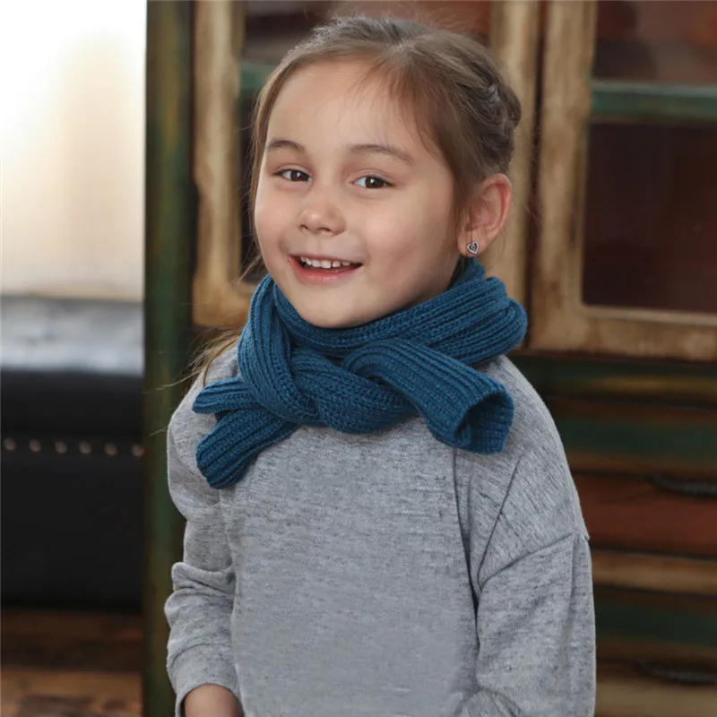 baby scarf Cute Boys Girls Baby Kid Fashion Knitted Scarf Autumn Winter Warm Solid Scarf #4S12 (25)