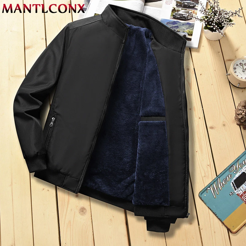 Male Clothing Coats Winter Jackets MANTLCONX Collar Parka Men Fleece Warm Mens Casual