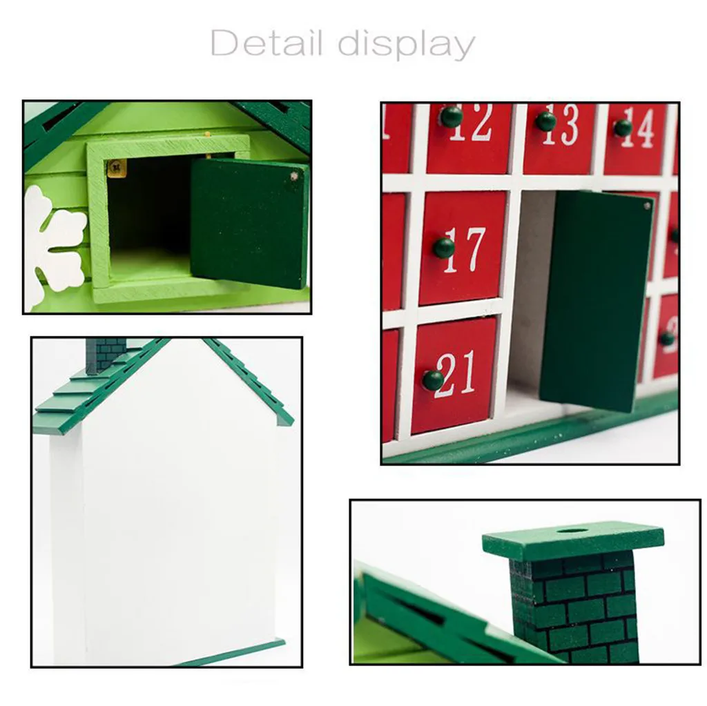 Diy деревянная коробка с адвентом календарем, Рождественский маленький домик, украшения, Рождественский календарь обратного отсчета, коробка, подарки, игрушки для детей T3